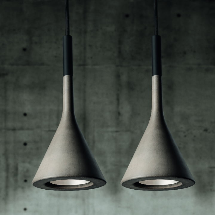 Foscarini - Aplomb Pendelleuchte grau, Duo nebeneinander