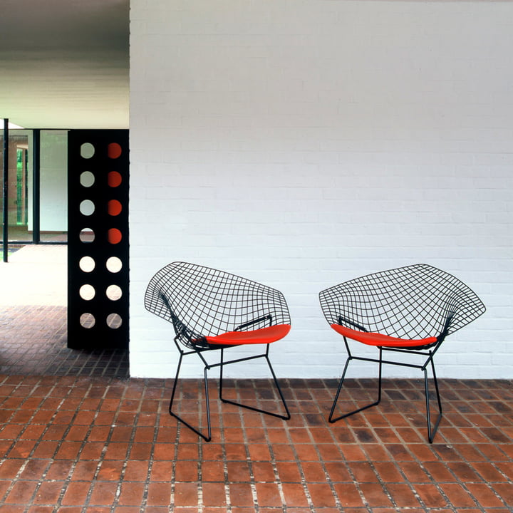 Bertoia Diamond Outdoor Sessel von Knoll in Schwarz