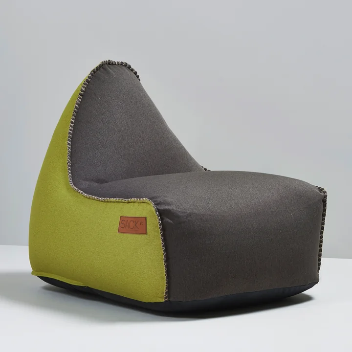 Sack it - Retro it Indoor Sitzsack, braun / lime