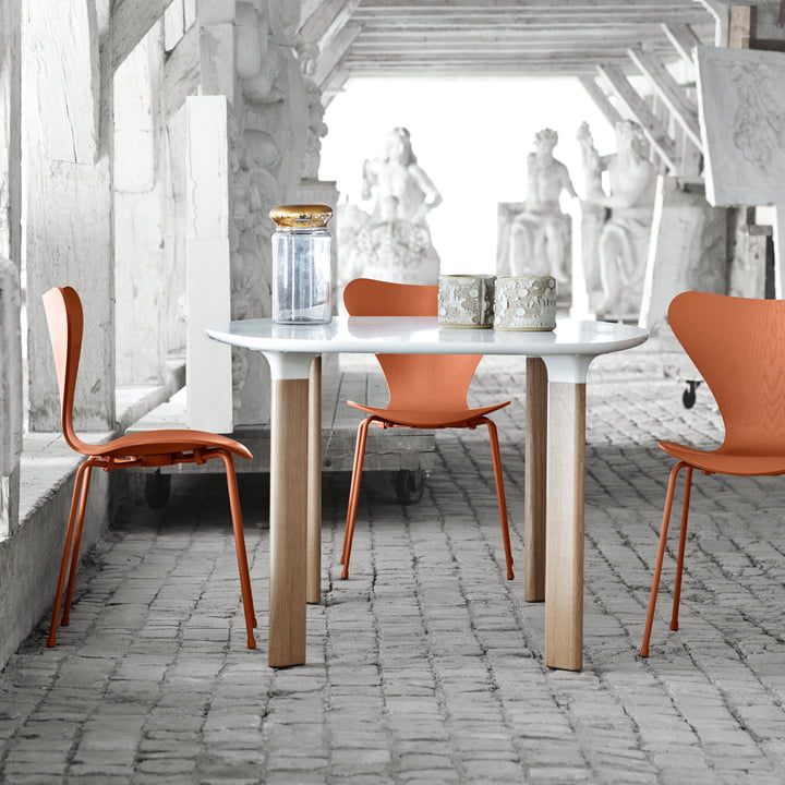 Serie 7 Stuhl, Monochrom Chevalier orange von Fritz Hansen