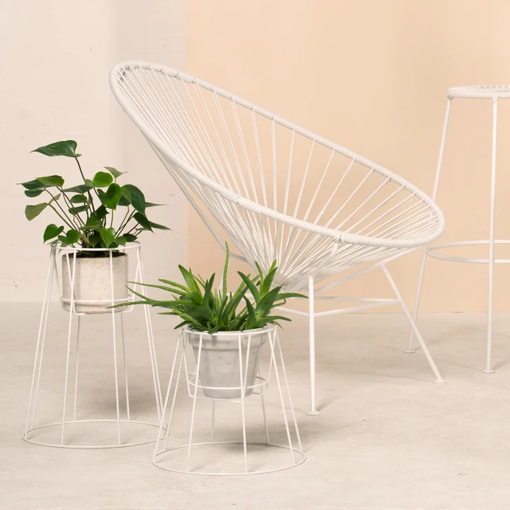 OK Design - Cibele Blumentopfständer, weiß, Acapulco Chair, weiß