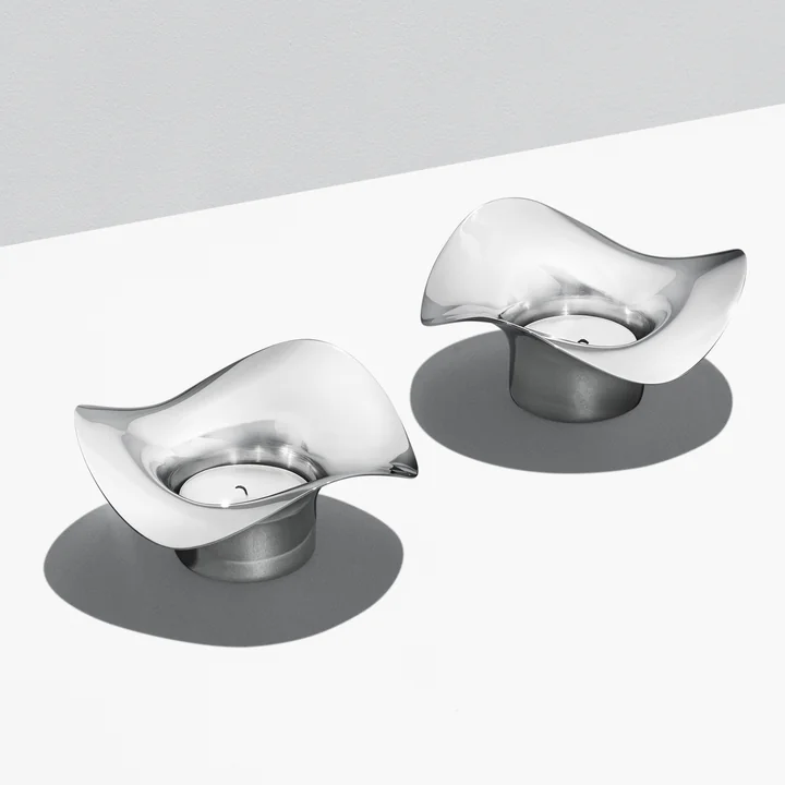 Teelicht-Duo in harmonischer Wellenform