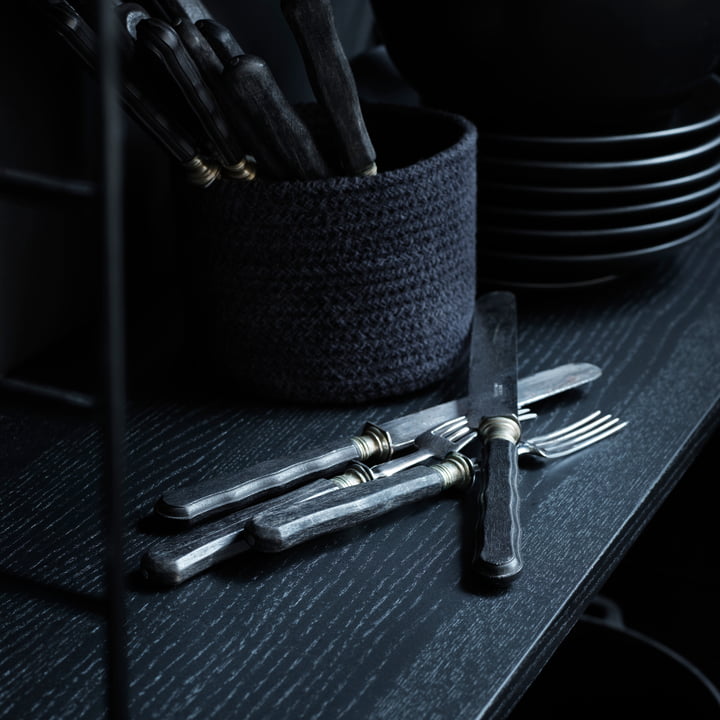 String - Regalsystem, schwarz gebeizt