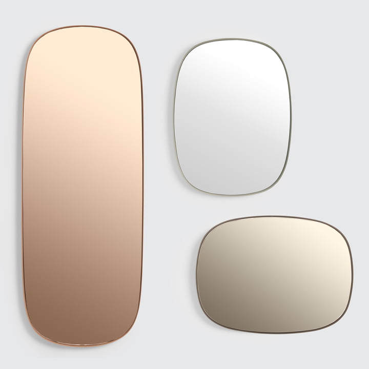 Der Framed Mirror von Muuto in gross, rosa / klein, taupe / klein, grau