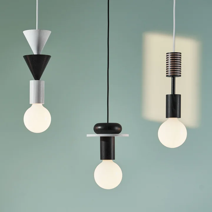 Die Schneid - Junit Lamp Pendelleuchte in schwarz / weiss