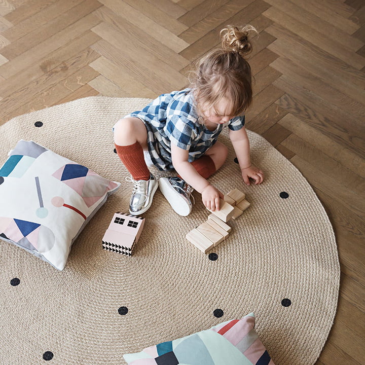 ferm living - jute carpet dots