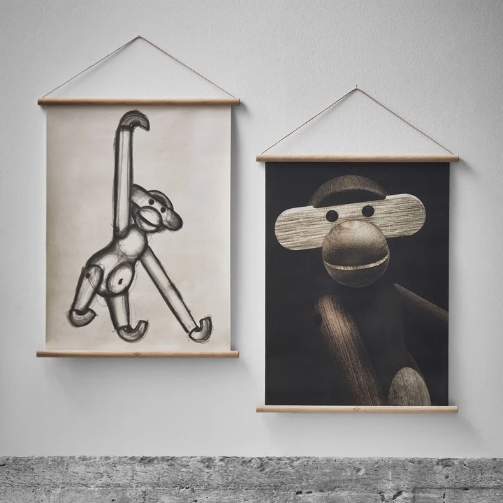 Affe Porträit und Zeichnung von Kay Bojesen