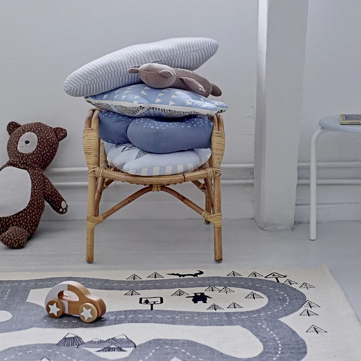 Spielteppich Verkehr von Bloomingville in Beige/ Grau