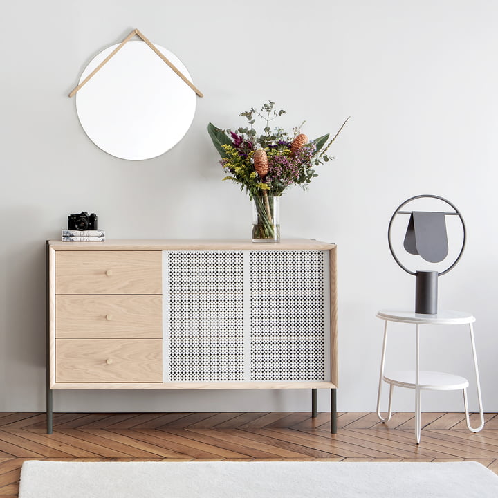 Gabin Sideboard mit Schubladen von Hartô in Eiche / Lichtgrau (RAL 7035)