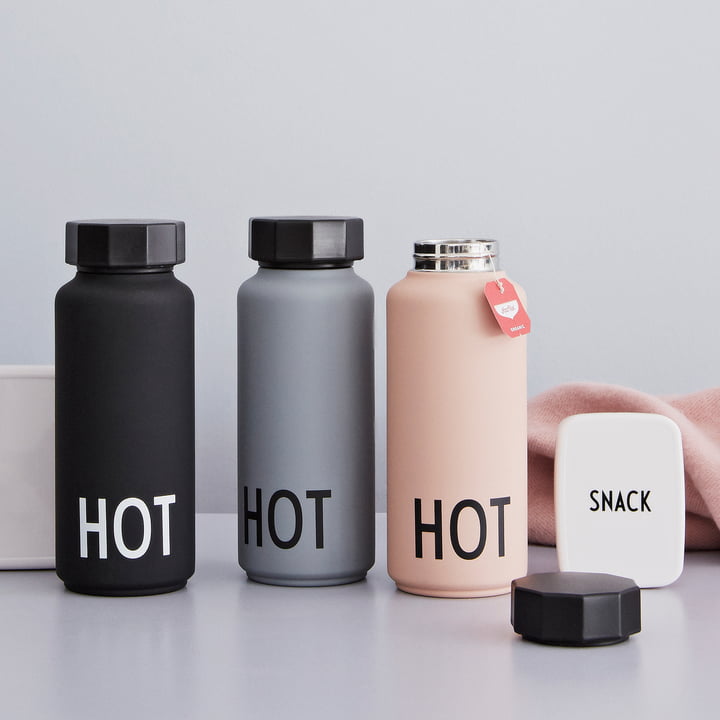 Die Design Letters - AJ Thermosflasche Hot & Cold in schwarz / grau / nude