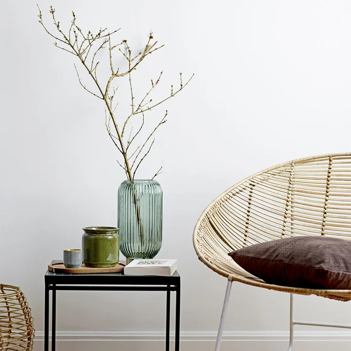 Riffle Glasvase mit Messing von Bloomingville