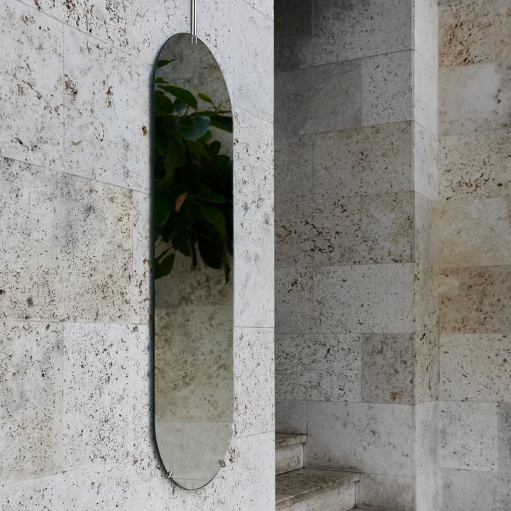 Wandspiegel oval von Moebe in Chrom