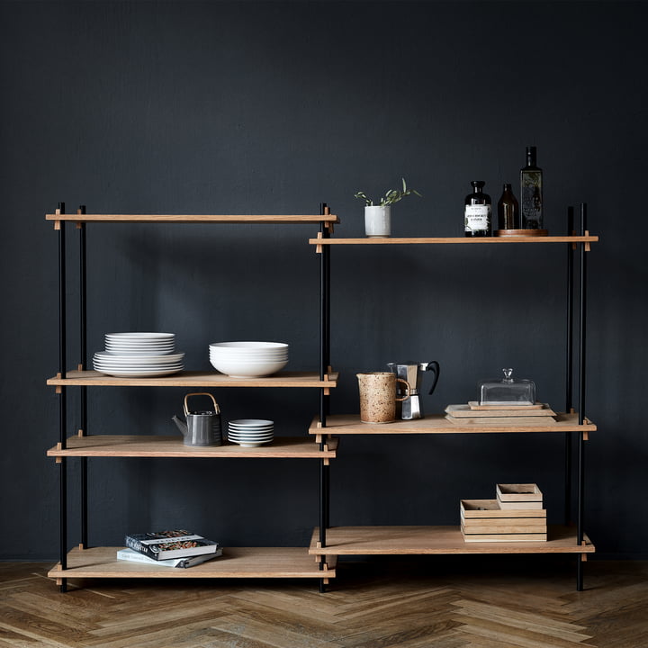 Shelving System von Moebe - Medium Double, Eiche geölt