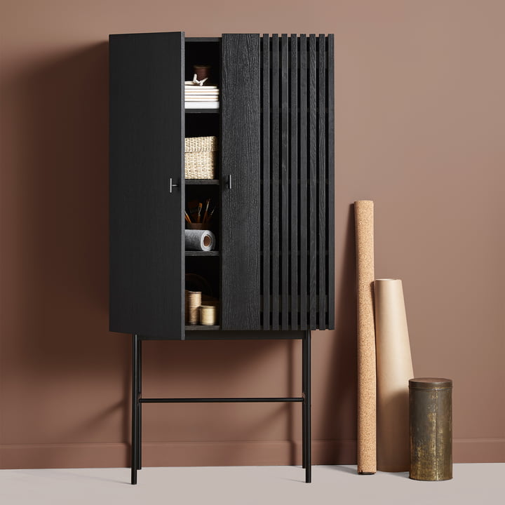 Array Highboard 80 cm in schwarz von Woud