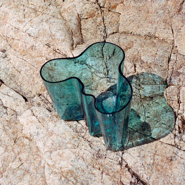 Aalto Vase von Iittala in Seeblau