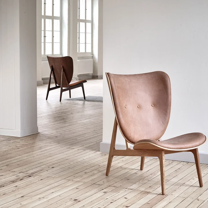 Elephant Lounge Sessel von Norr11 in Eiche gebeizt / Leder anthrazit