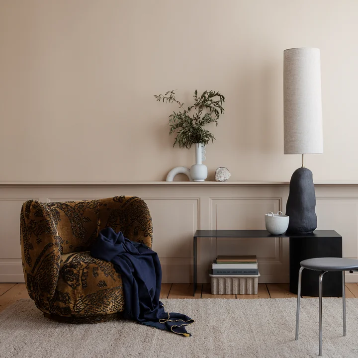 Herringbone Decke 120 x 180 cm von Ferm Living in dunkelblau