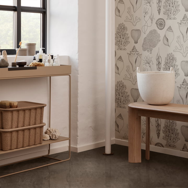 Speckle Pflanzentopf, off-white und Plant Box mit 2 Ebenen von Ferm Living