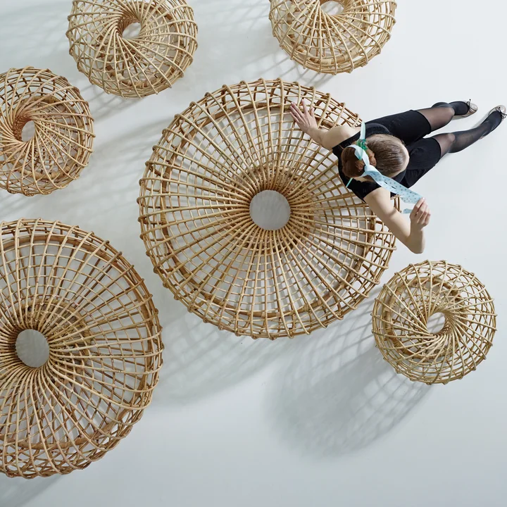 Nest Hocker Indoor Ø 130 cm, natur von Cane-line 