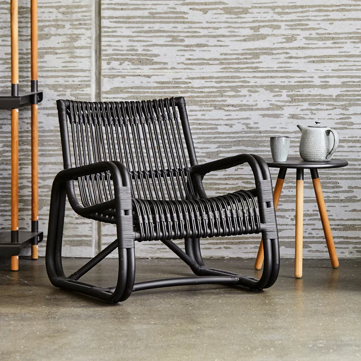  Curve Loungesessel Indoor, schwarz von Cane-line