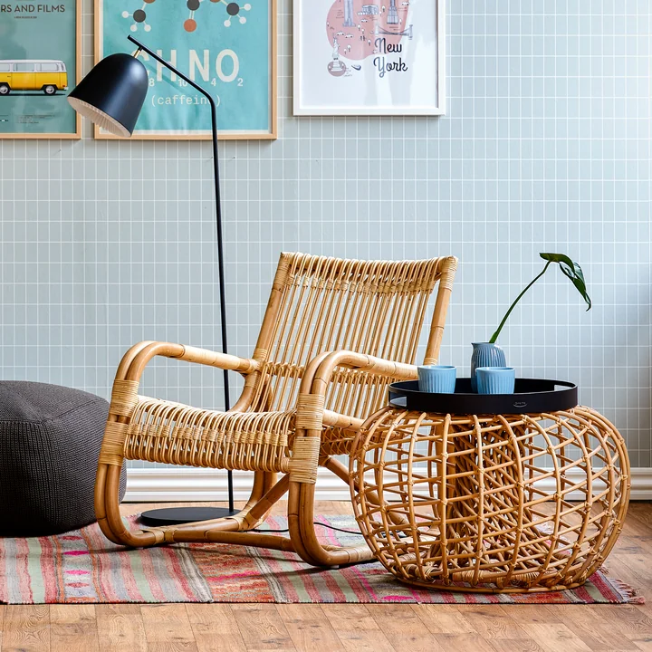 Curve Loungesessel Indoor, natur von Cane-line