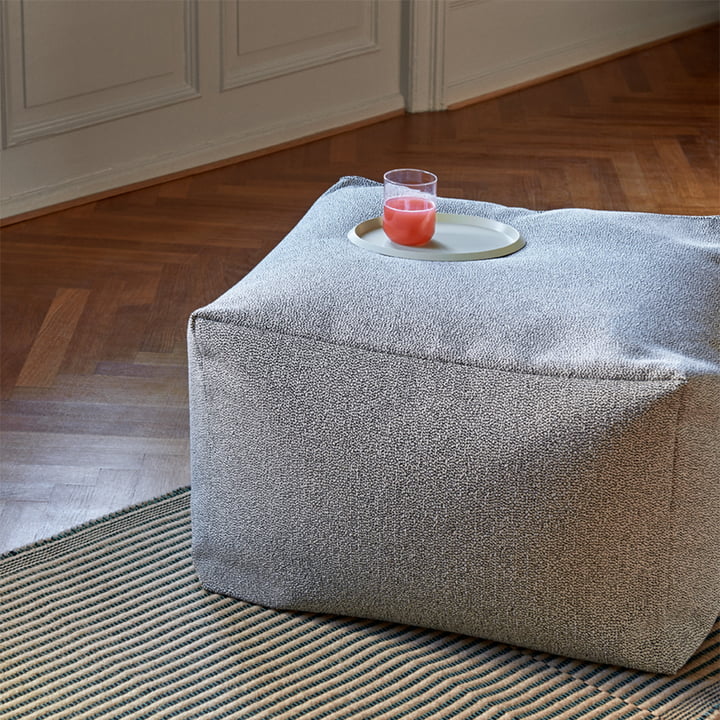 Varer Pouf von Hay in grey sprinkle