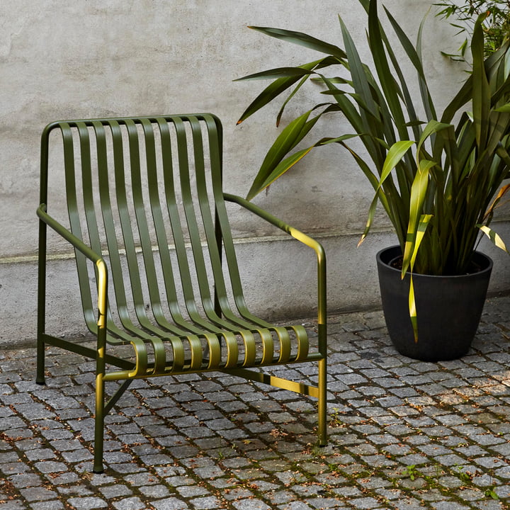 Palissade Lounge Chair High von Hay in olive