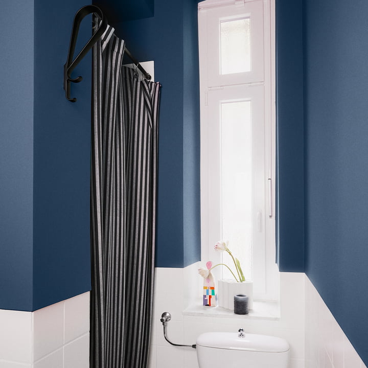 Ferm Living - Chambray Duschvorhang, schwarz-weiss