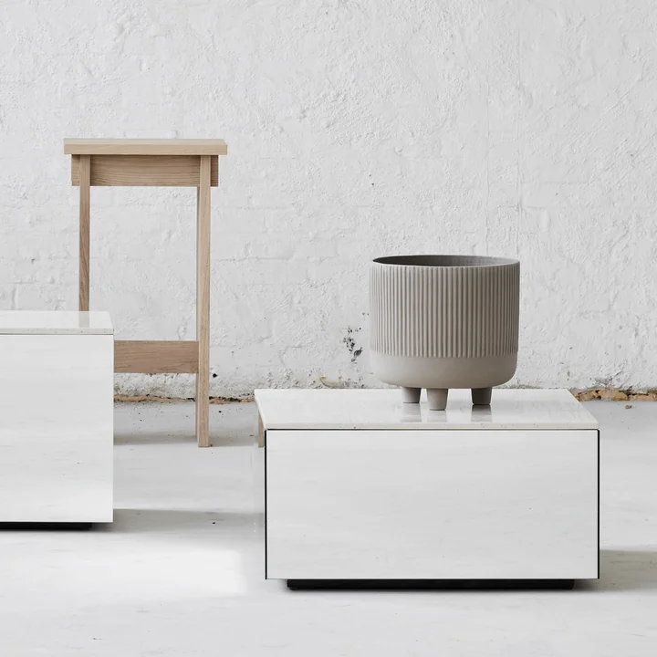 Bowl Blumentopf L Ø 18 cm von Kristina Dam Studio in grau