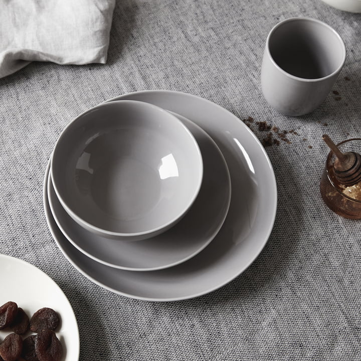 Mix & Match Geschirr-Set, 4-teilig, grau aus der Collection