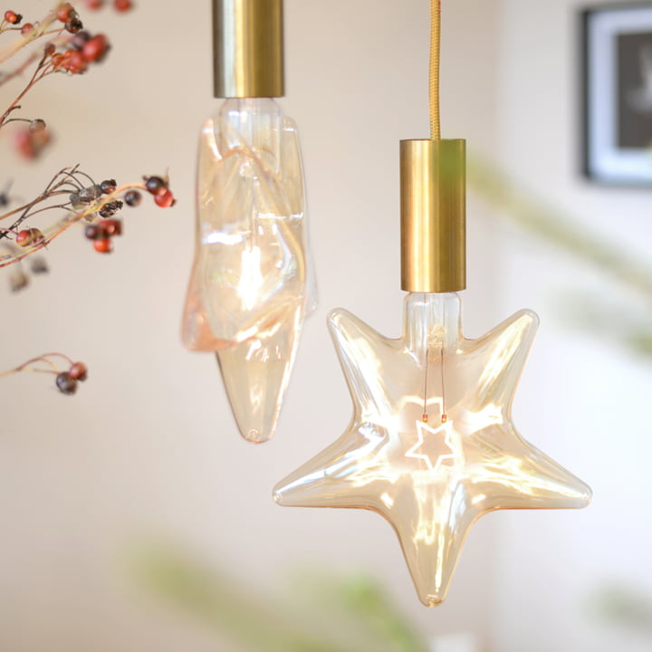  LED Star, E 27 / 0,75 W, gold Amber, dimmbar von NUD Collection 