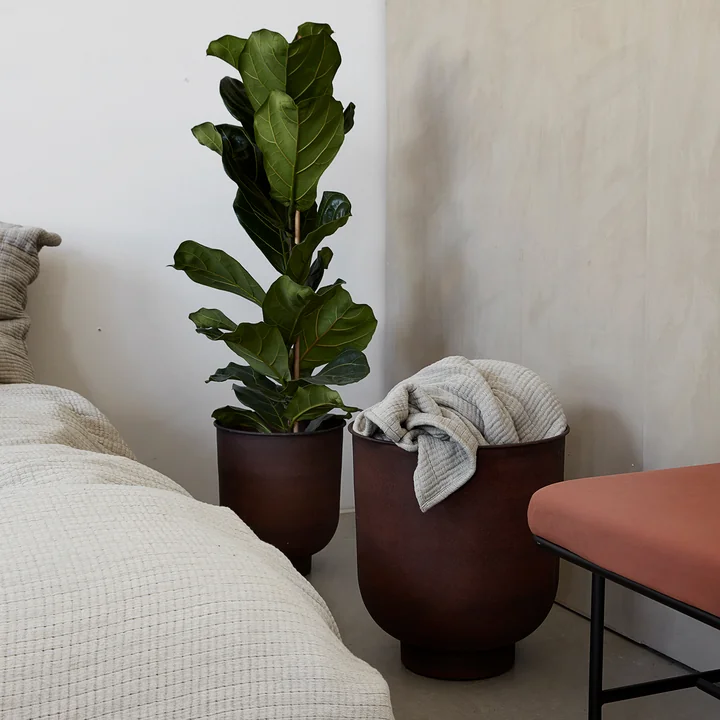 Die Vig Pflanztöpfe, burnt henna (2er-Set) von House Doctor als Aufbewahrung für die Wäsche