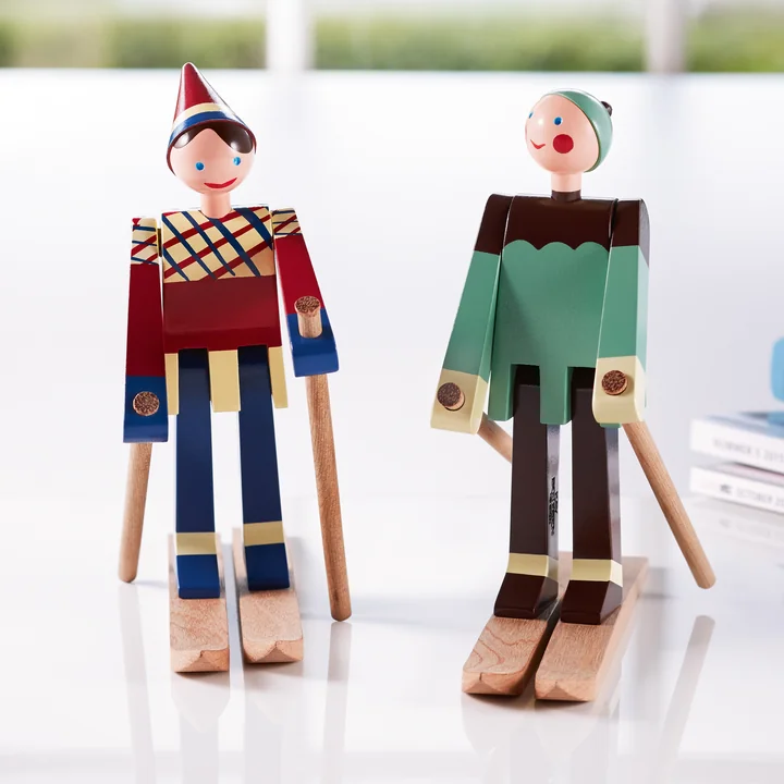 Skiläufer Boje und Datti auf gemeinsamer Fahrt