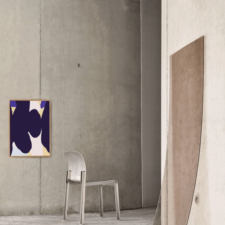 Das Ink Grain Poster von Paper Collective besteht aus einer Palette von Blauschattierungen