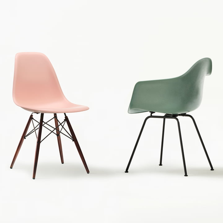 Vitra - Eames Plastic Side Chair DSW, Eames Fiberglass Armchair DAX