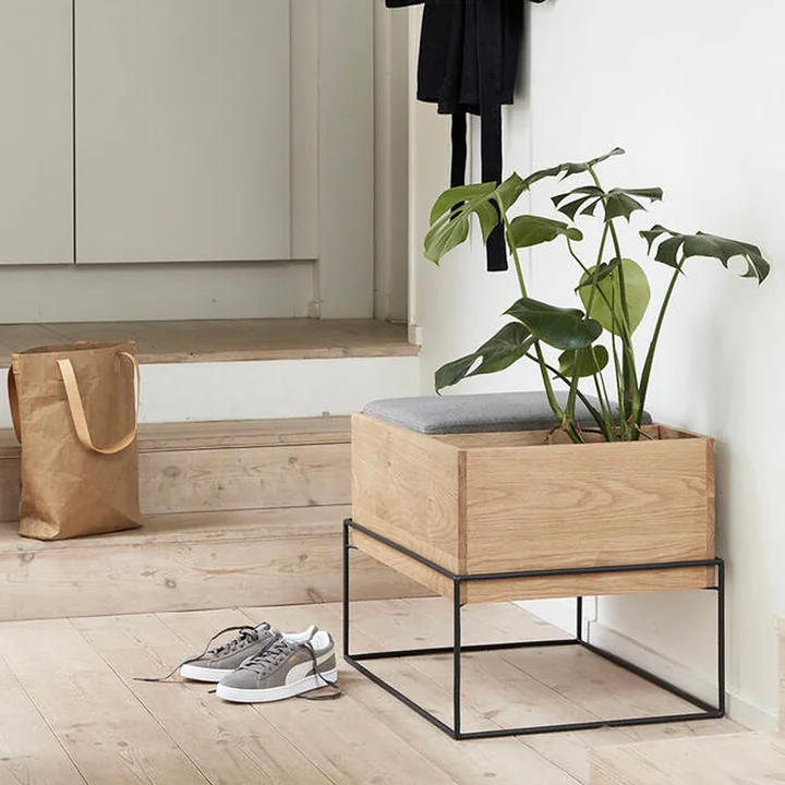 Sitzen, Pflanzen, Dekoration: Stilvolles Design im Flur