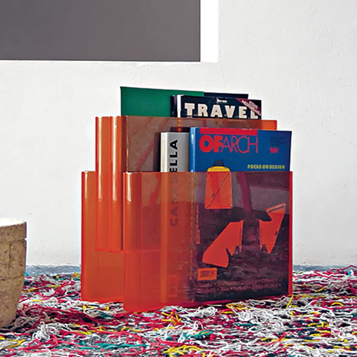 Zeitschriftenständer mit vier Taschen von Kartell in orange / rot