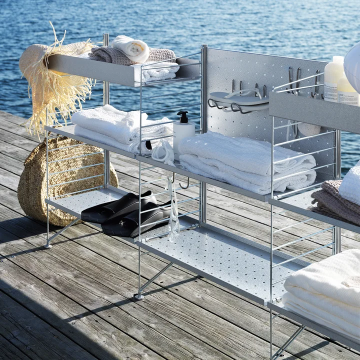 Modulares Regalsystem für Draussen