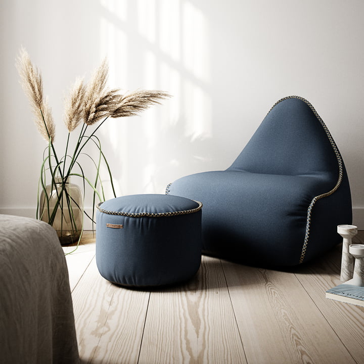 Der RETRO it Cura Drum Pouf und der Sitzsack von SACK it sind nachhaltig und langlebig
