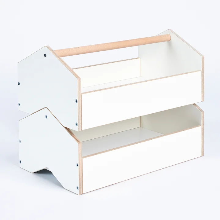 kiste Aufbewahrungsbox von Tojo weiss / Buche