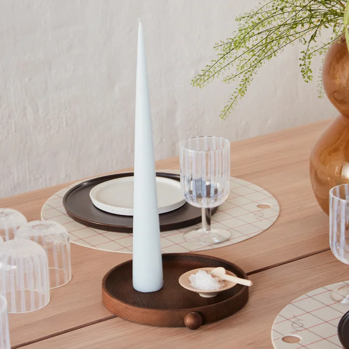 Inka Holztablett rund Ø 20 cm von OYOY in dunkel