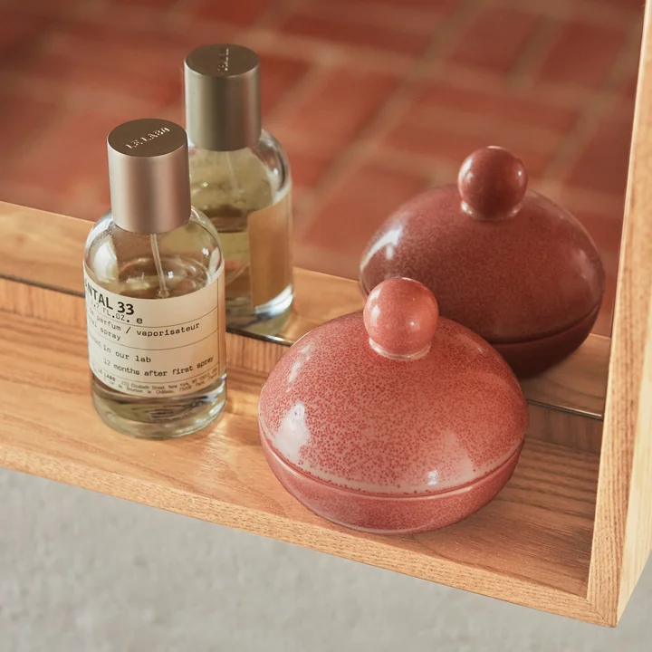 Peili Spiegel & Saga Bonbonniere Low von OYOY in coral