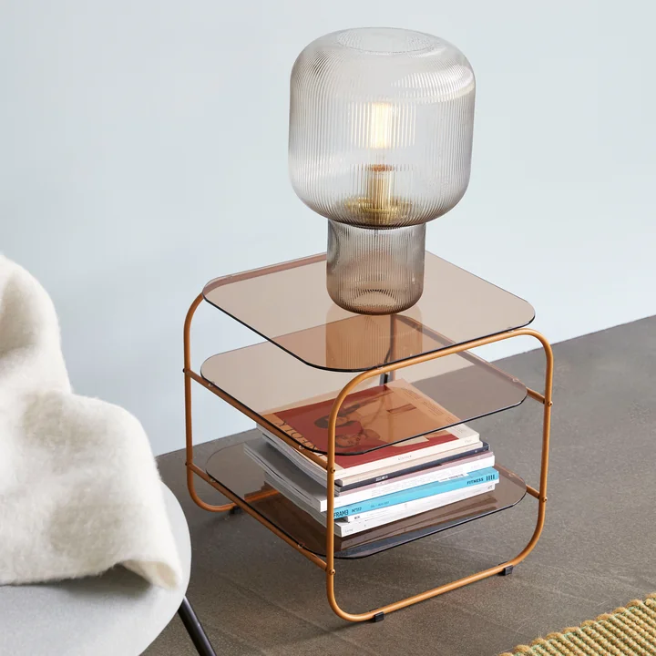 Zeitloser Beistelltisch aus Glas und Metall