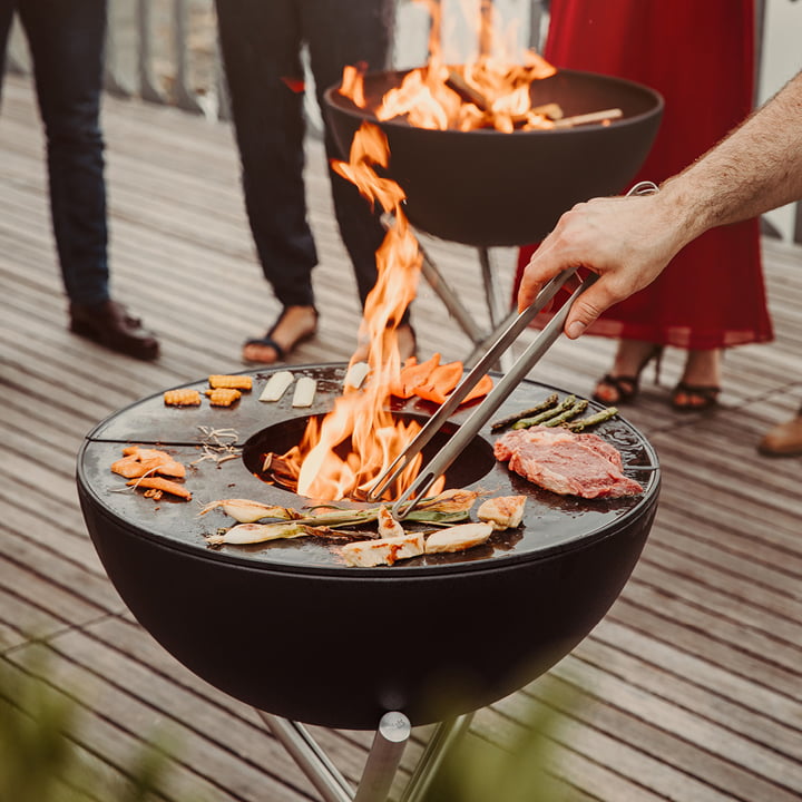 Feuerschale mit Plancha-Grillplatte