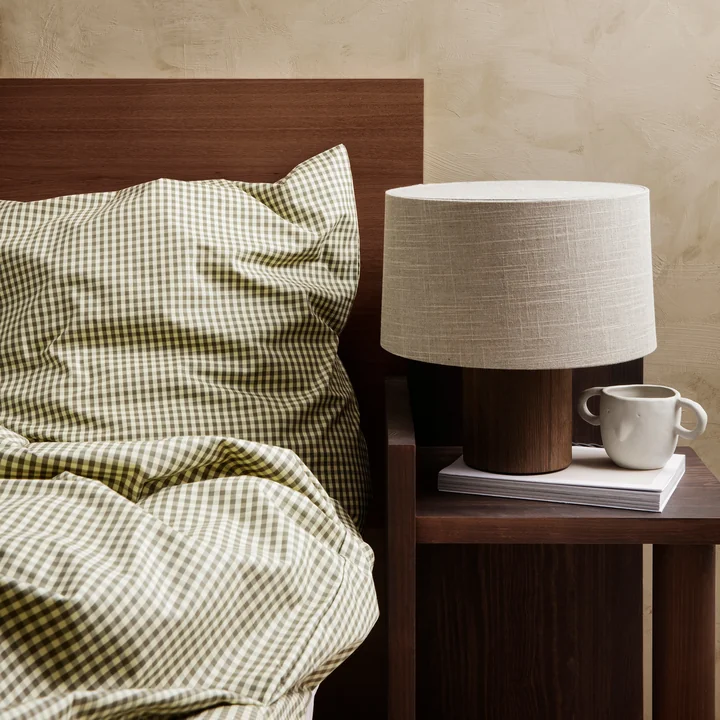 Karierte Bettwäsche von Ferm Living in der Ausführung lemon / olive