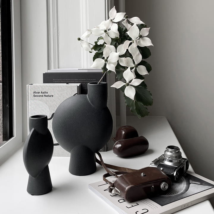 Sphere Vase Bubl Mini und Medio von 101 Copenhagen in schwarz