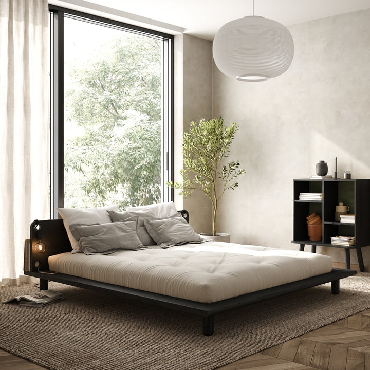 Peek Bett von Karup Design in Kiefer schwarz