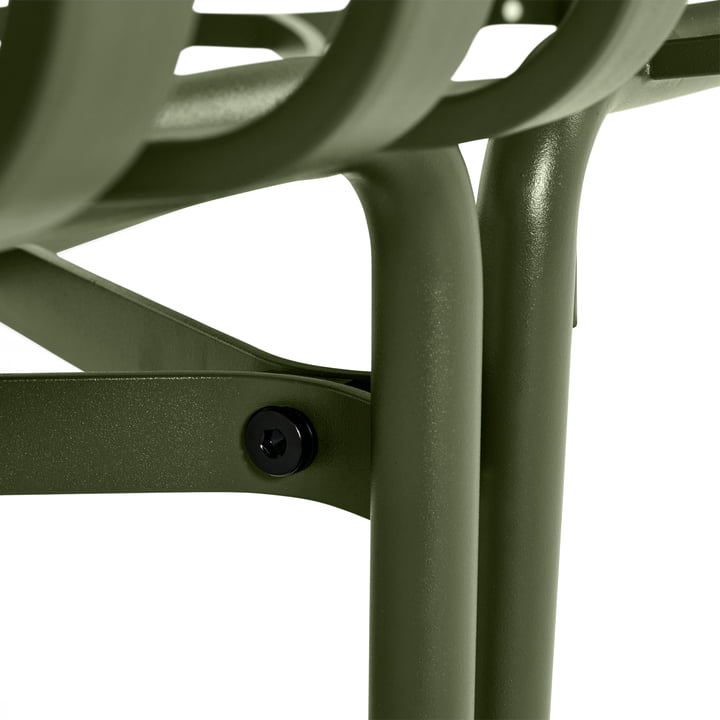 Palissade Park Dining Bench von Hay in der Farbe olive