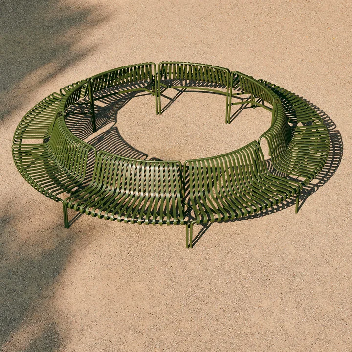 Palissade Park Dining Bench Out / Out von HAY in der Farbe olive