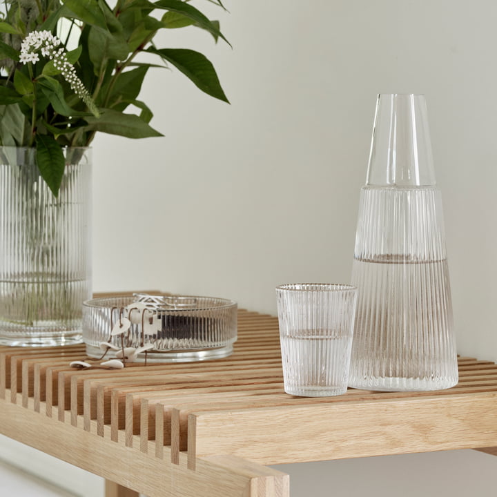 Pilastro Karaffe mit Glas 1 l, klar in Stelton